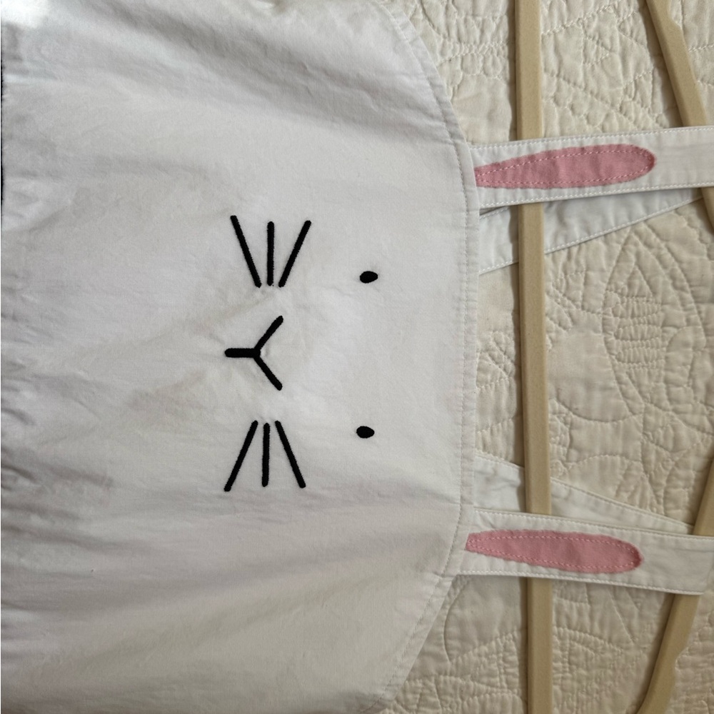 Hanna Andersson Crisp White Bunny Bodice Blue Dress with Pink Straps 140cm sz 10 - Picture 5 of 5